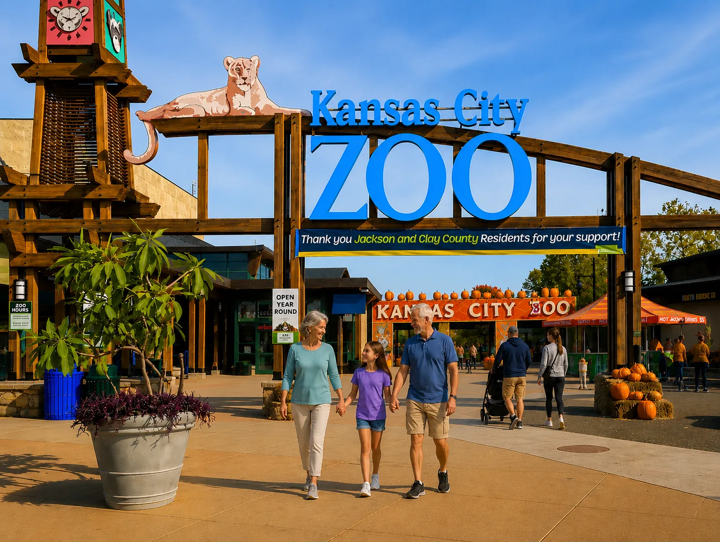 Grandparents and Granddaughter at Kansas City Zoo