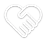 white heart hand icon